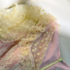 French Retro Pale Yellow Lace Dress69677