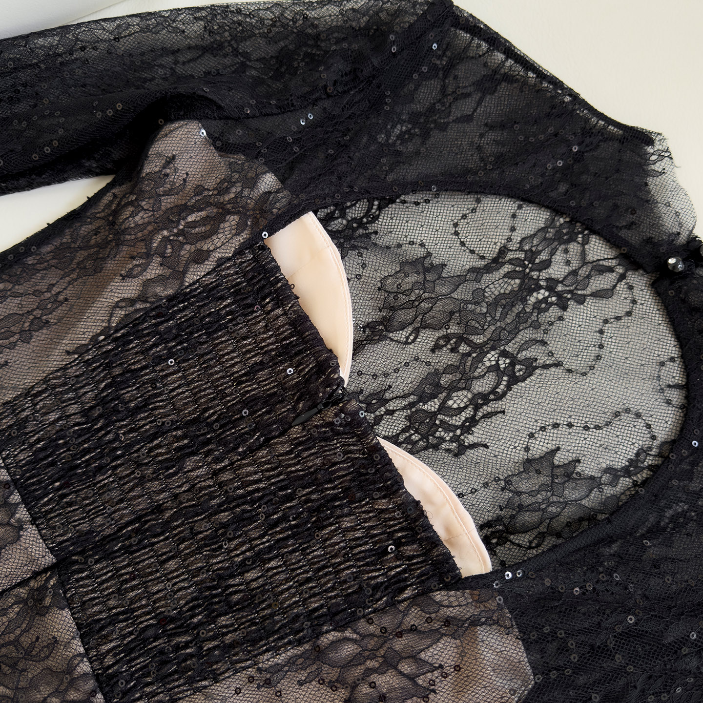 Atmospheric Black Lace Sheer Dress69804