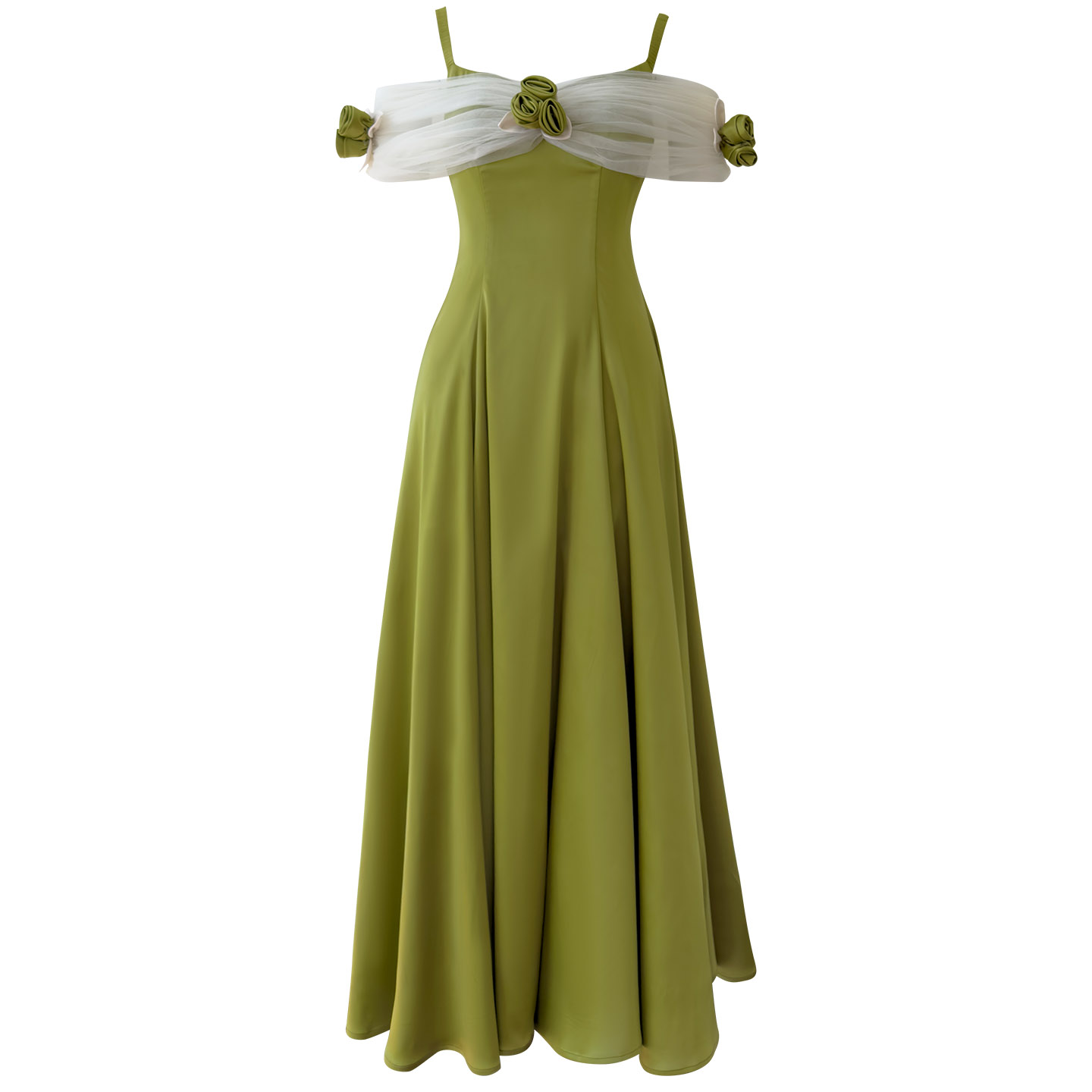 Vintage camisole off-shoulder maxi dress69683