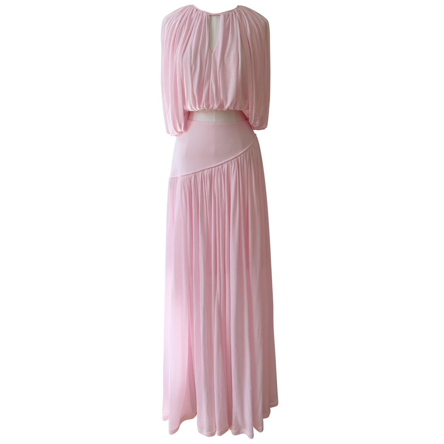 Soft Pink Pleated Two-Piece Set8492