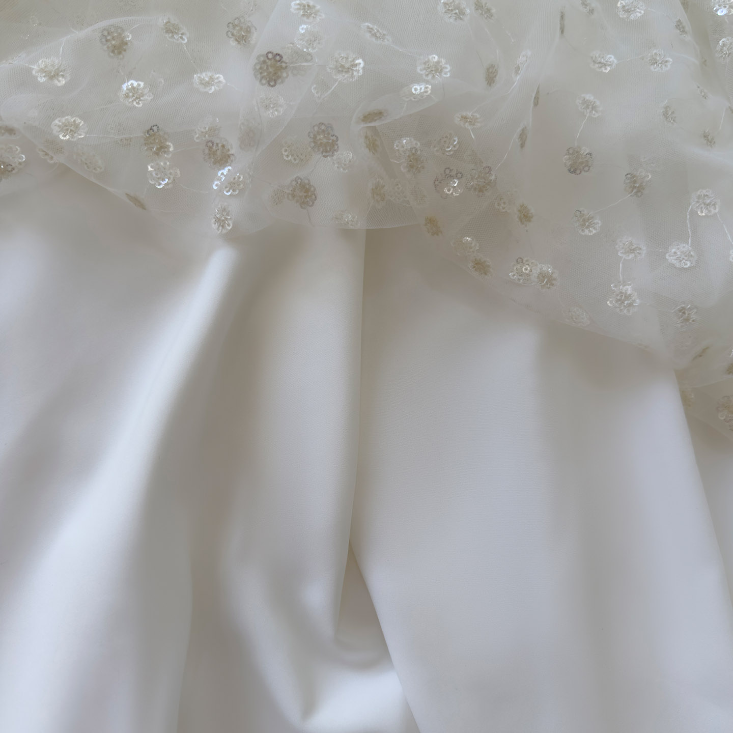 White Tulle Dress with 3D Pink Rose Appliqués69714
