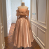 Peach Off-Shoulder A-Line Dress with Sheen Tulle71510+69319