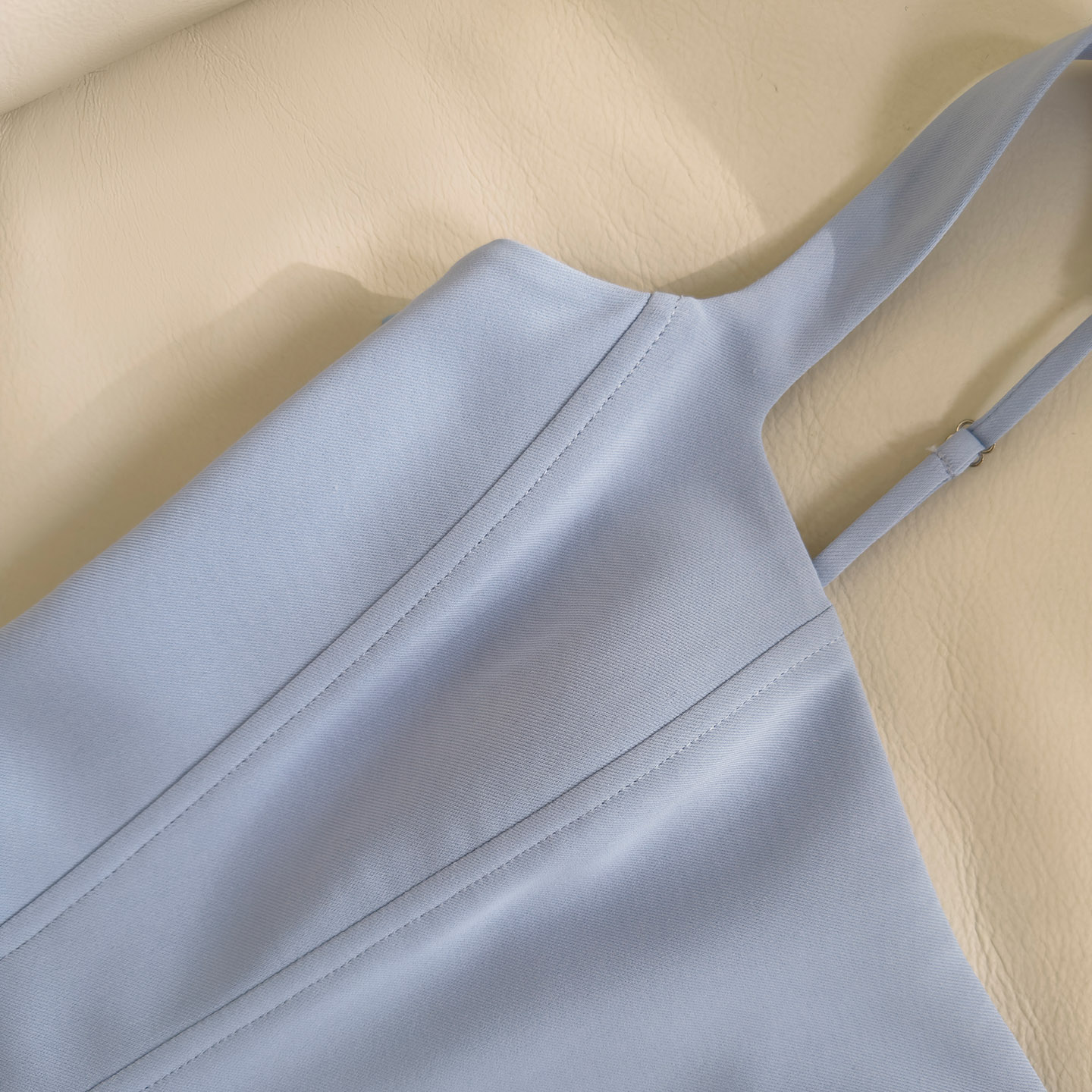 Chilly & Elegant Ice Blue Halter Neck Dress69726
