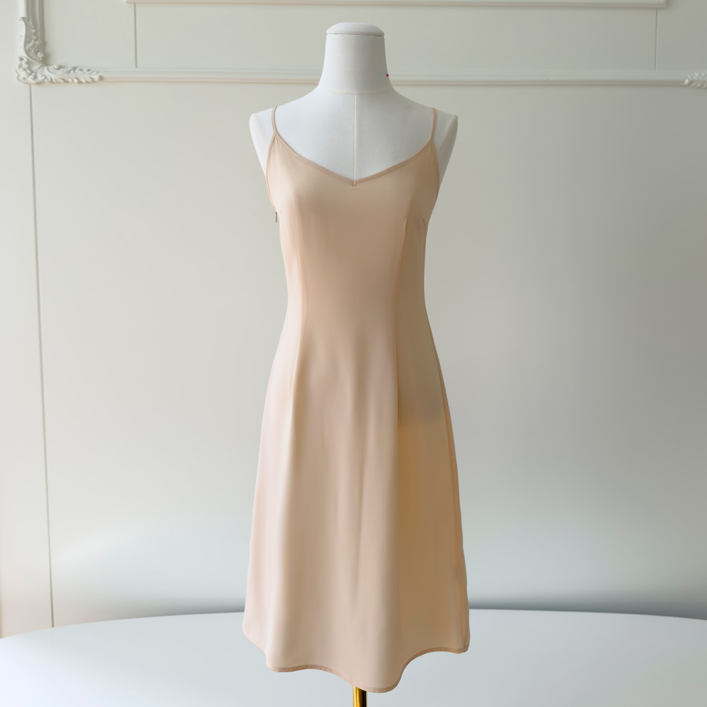 Blush Pink Lazy Pleated Tulle Midi Dress69703