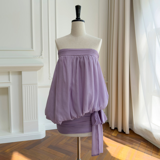 Gentle & Playful Taro Purple Strapless Dress69761