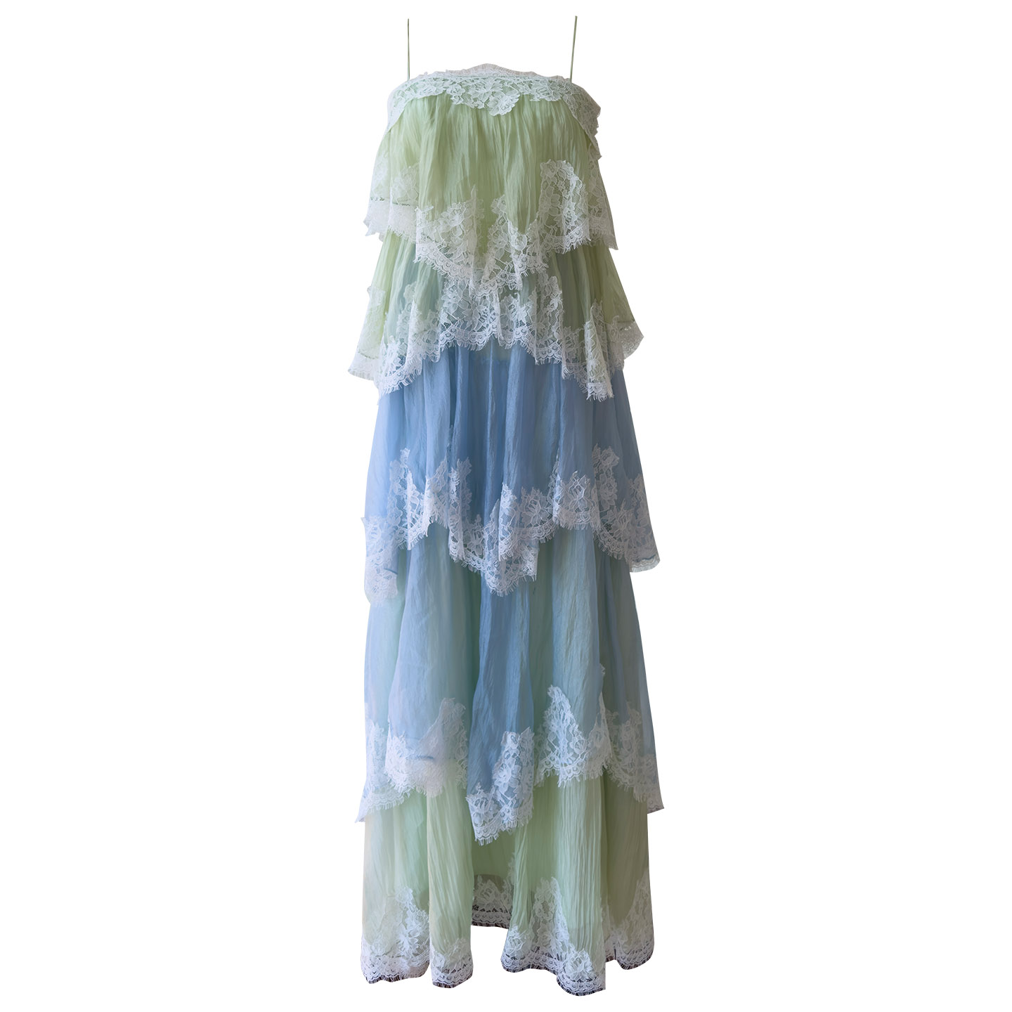 Dreamy Green-Blue Gradient Lace Dress69751
