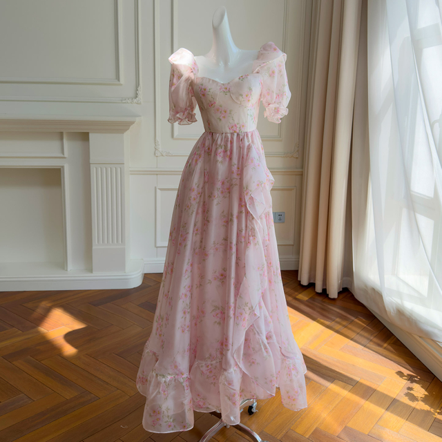 Soft Light Pink Floral Dress69762